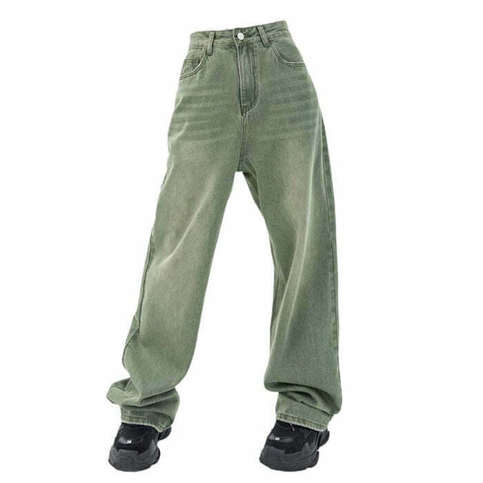 Sage Green Baggy Jeans for Y2K Style: Trendy Vintage-Inspired Fashion for Modern Girls