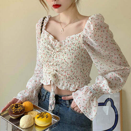 Secret Garden Crop Top - Trendy Y2K Style for Grunge Club Outfits & Fashion Enthusiasts