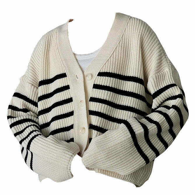 Self Made Fuzzy Striped Cardigan - Trendy Y2K Runway Fashion for Cute Beach Outfits