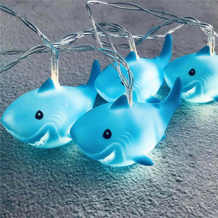 Shark String Lights for Y2K Fashion: Perfect for Concert Outfits and Trendy Decor