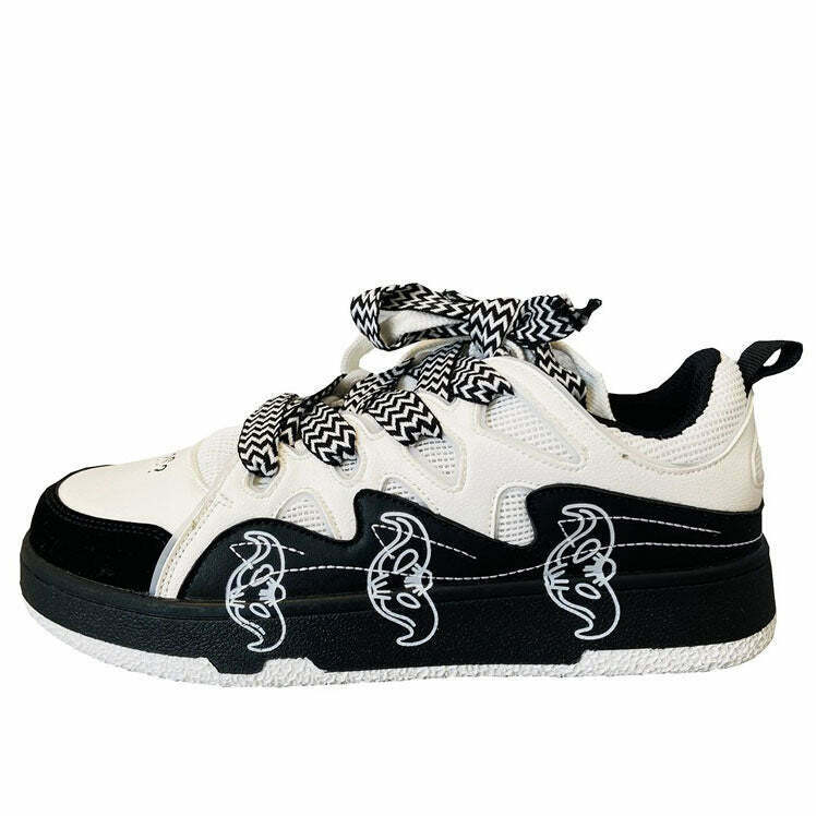 Skate Park Aesthetic Sneakers for Trendy Y2K Style - Perfect for Skate Park Fashion