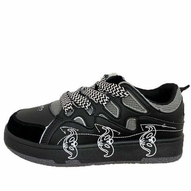 Skate Park Aesthetic Sneakers for Trendy Y2K Style - Perfect for Skate Park Fashion