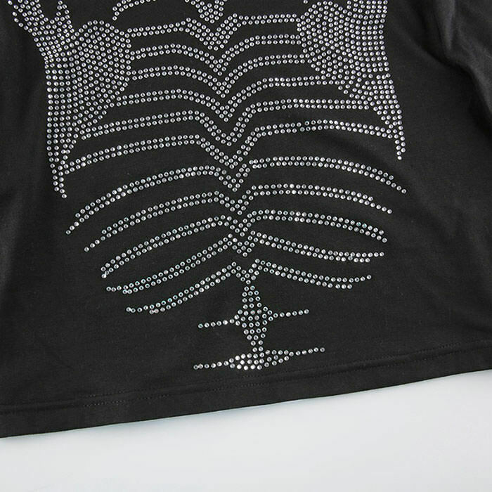 Skeleton Rhinestone Long Sleeve Top - Y2K Grunge Shirt for Retro Style Fashion Lovers