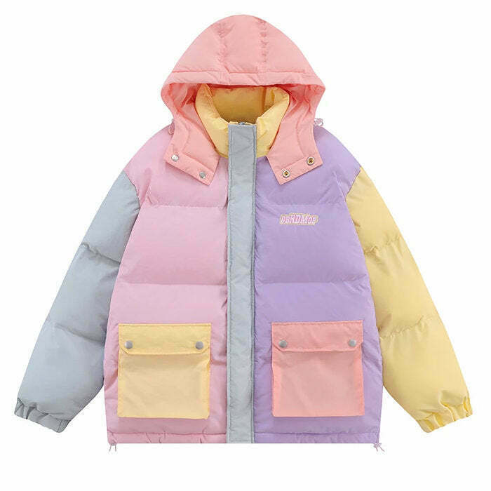 Soft Girl Aesthetic Pastel Jacket - Y2K Grunge Streetwear for a Kawaii Look