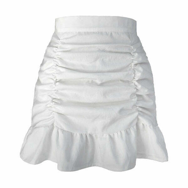 Soft Girl Ruffle Mini Skirt - Y2K Jersey Fashion Inspired by 2000s Grunge & Bratz Styles