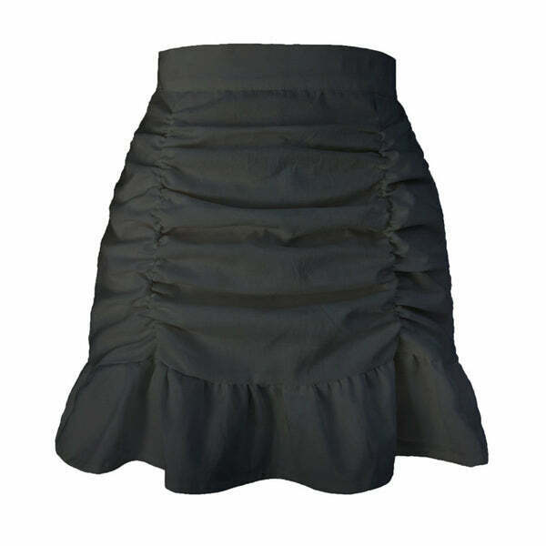 Soft Girl Ruffle Mini Skirt - Y2K Jersey Fashion Inspired by 2000s Grunge & Bratz Styles