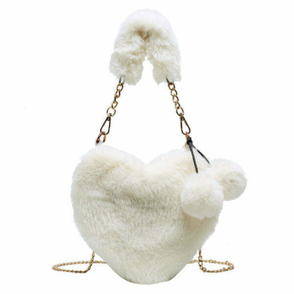 Softie Heart Bag - Y2K Cyber Style Accessory for Grunge, Girly, and Formal Outfits