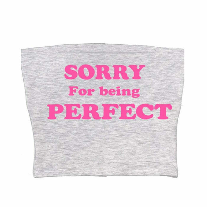 Sorry For Being Perfect Dark Denim Cut Out Tube Top - Stylish Star Design & Belted Style