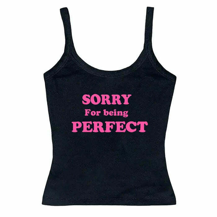 Sorry For Being Perfect Tank Top - Retro Y2K Fashion with Bandana Style & Grunge Vibes