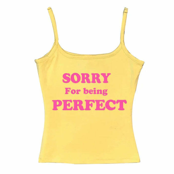 Sorry For Being Perfect Tank Top - Retro Y2K Fashion with Bandana Style & Grunge Vibes