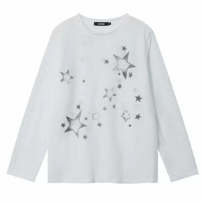 Star Girl Aesthetic Long Sleeve Top - Y2K Street Style Grunge Fashion for Trendsetters