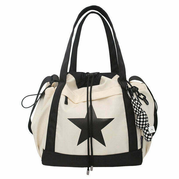 Star Girl Nylon Handbag - Trendy Y2K Fashion Accessory for Aesthetic and Grunge Styles