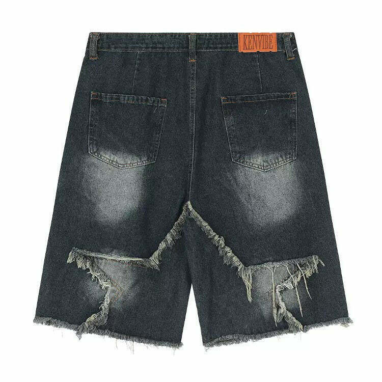 Star Patch High-Waisted Denim Shorts for Y2K Fashion, Grunge Style, and Retro Outfits