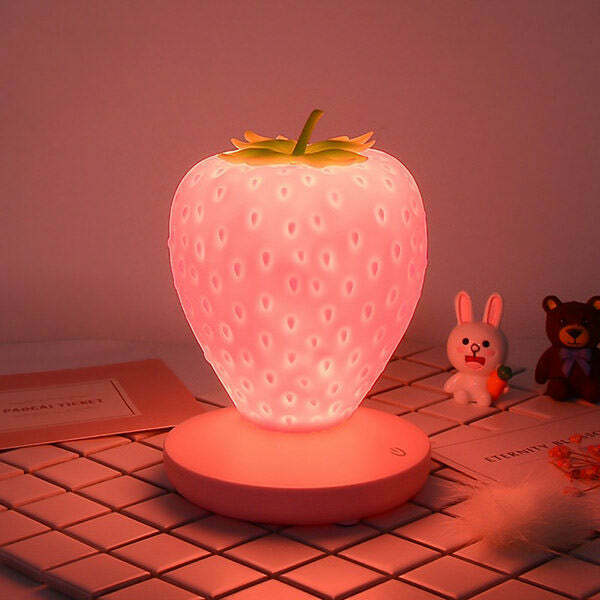 Strawberry Touch Night Light - Y2K Style Bedroom Decor for Grunge and Emo Aesthetics