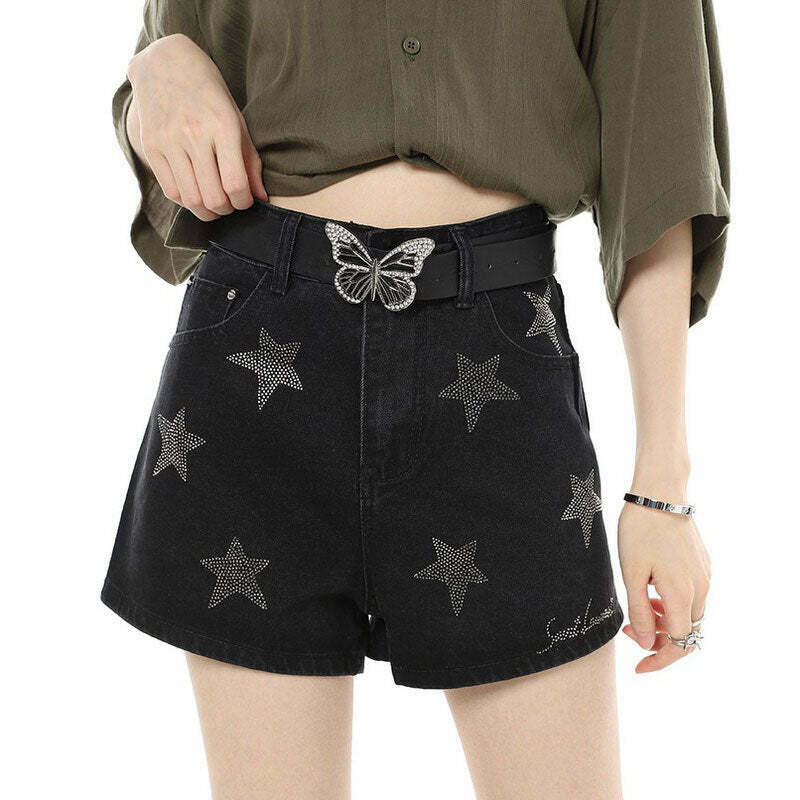 Superstar Behavior Rhinestone Shorts - Trendy Y2K Fashion for Stylish Outfits