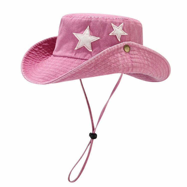 Superstar Y2K Fisherman Hat - Trendy Pink Y2K Fashion Accessory for Stylish Outfits