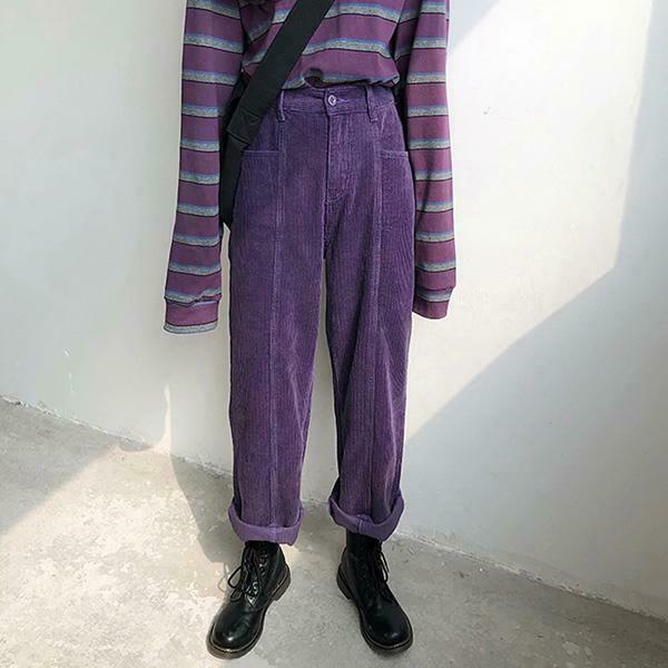 Take My Time Striped Corduroy Pants for Y2K Grunge Style and Aesthetic Fashion