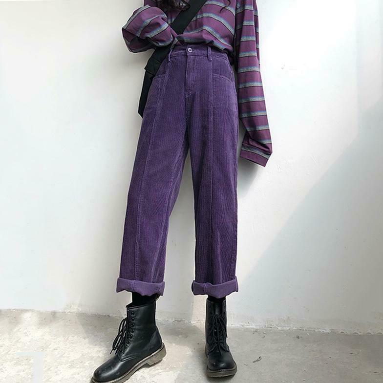 Take My Time Striped Corduroy Pants for Y2K Grunge Style and Aesthetic Fashion