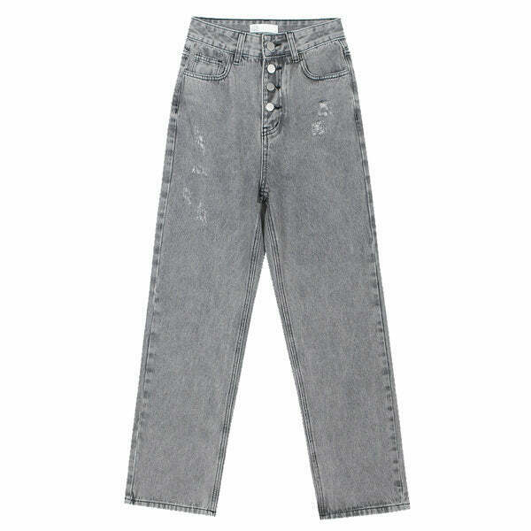 Teen Craft Grey Baggy Jeans - Y2K Style Low Rise Graphic Jeans for Kids and Teens