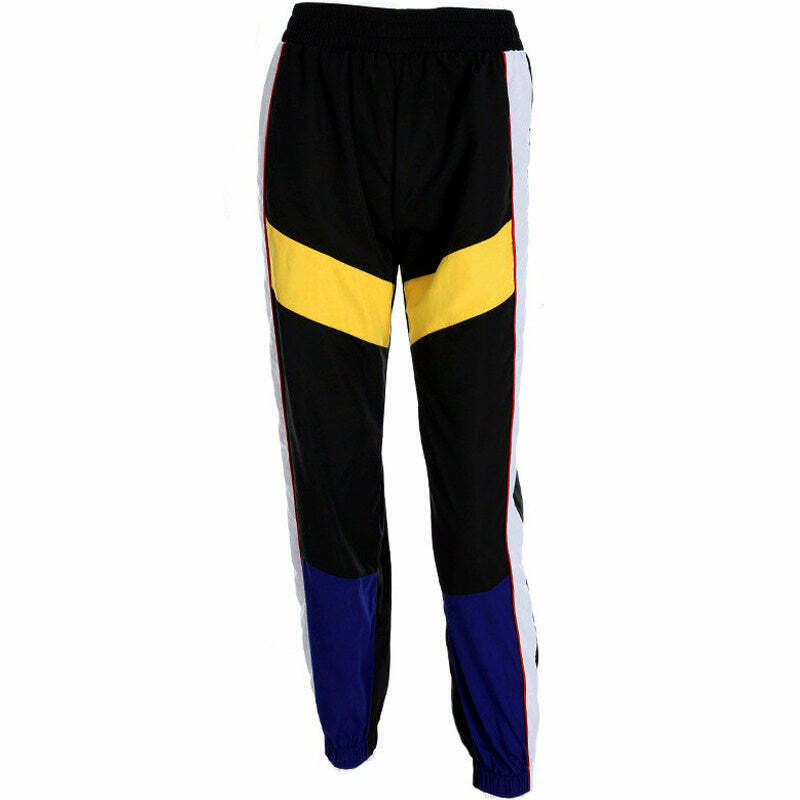 Trendy 90s Color Block Pants for Boys - Y2K Fashion for Summer and Winter Outfits