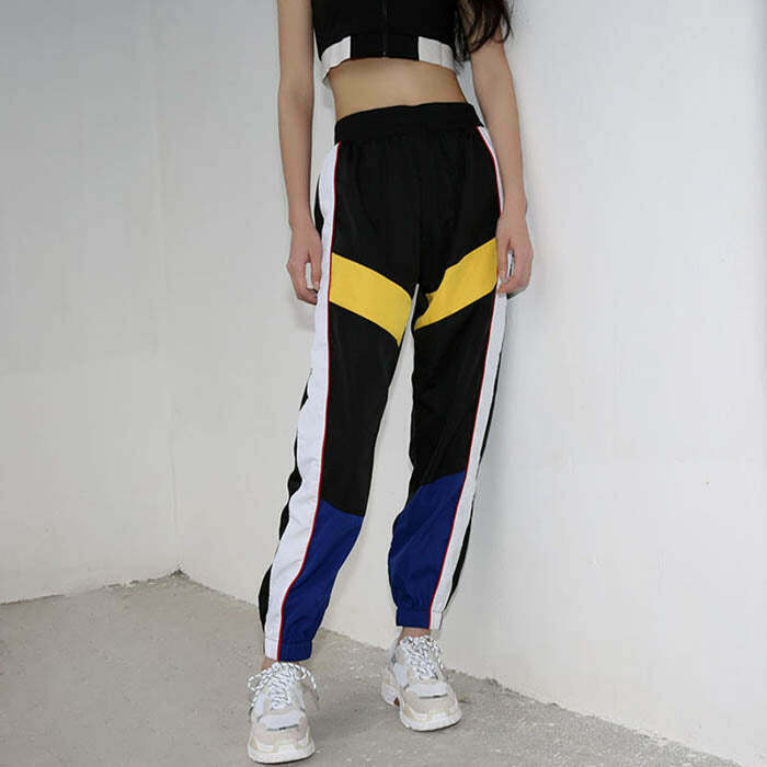 Trendy 90s Color Block Pants for Boys - Y2K Fashion for Summer and Winter Outfits