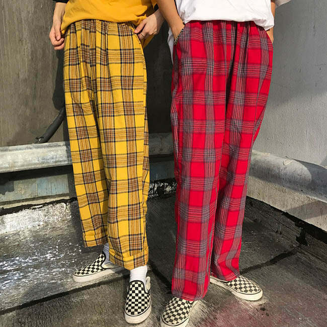 Trendy 90s Plaid Check Pants for Kids - Y2K Style Outfits & Roblox Fashion Online