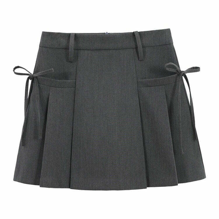 Trendy Aesthetic Grey Mini Skirt - Y2K Fashion Must-Have for Grunge and Cyber Styles