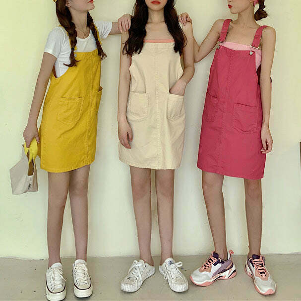 Trendy After School Dungarees for Y2K Fashion: Grunge & Cyber Style Club Outfits