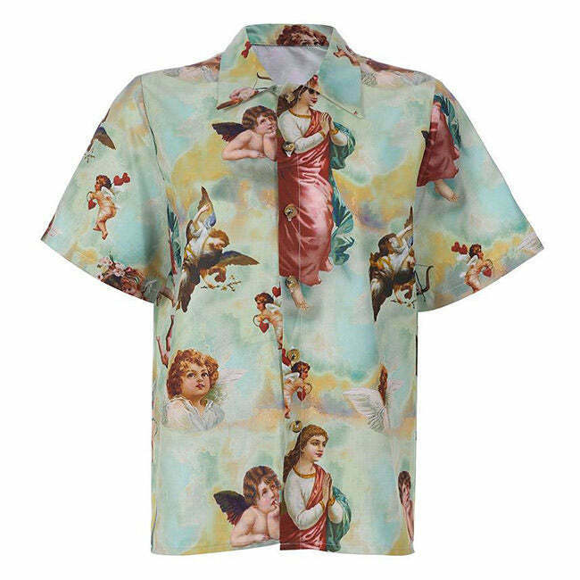 Trendy Angel Shirt for Y2K Fashion: Iconic Korean & Preppy Styles for a Retro Look