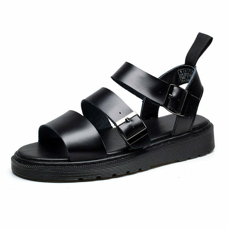 Trendy Asphalt Flat Sandals for Summer Y2K Fashion - Stylish Footwear for Gen Z Outfits