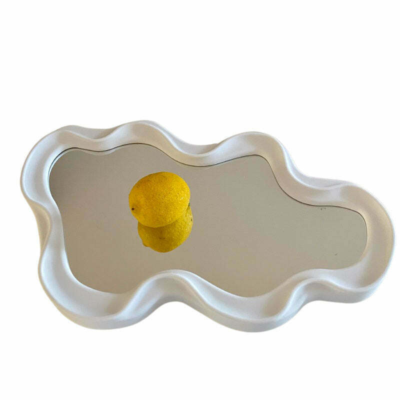 Trendy Asymmetrical Aesthetic Wavy Mirror for Y2K Fashion and Stylish Home Decor