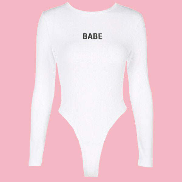 Trendy Babe Bodysuit in Green - Embrace Y2K Style with Punk and Preppy Fashion