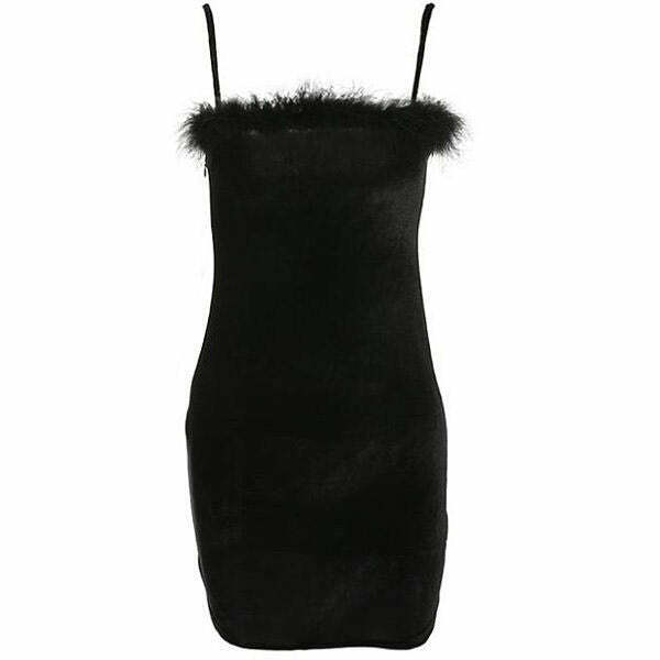 Trendy Babe Furry Dress - Y2K Grunge Style with Cartoon Vibes for Unique Fashion Statements