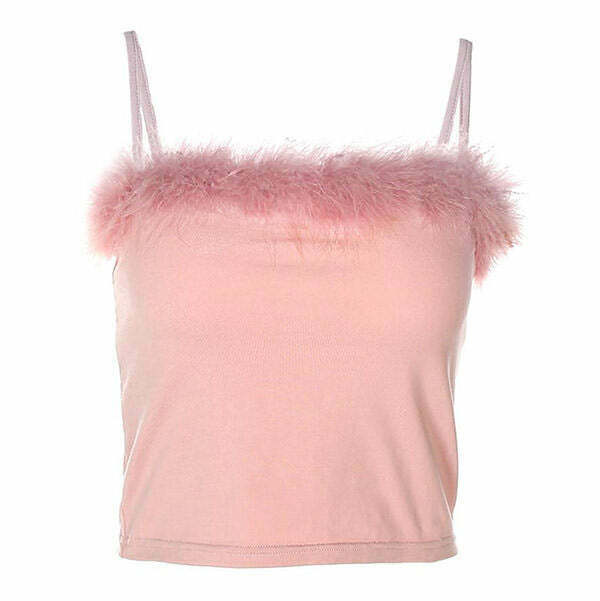 Trendy Babe Furry Top for Y2K Style Outfits - Perfect for Grunge Parties & Fashion Lovers