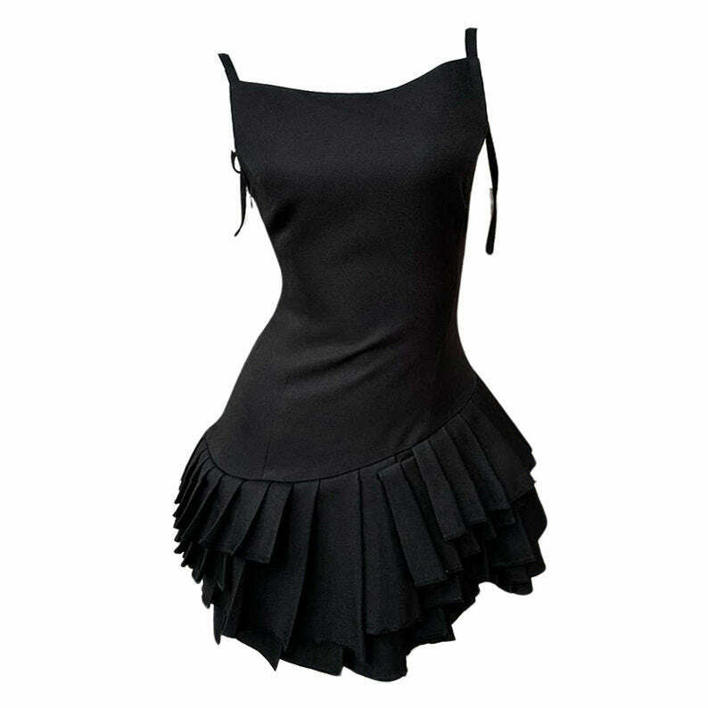 Trendy Balletcore Aesthetic Pleated Dress - Y2K Style for Fashion-Forward Looks