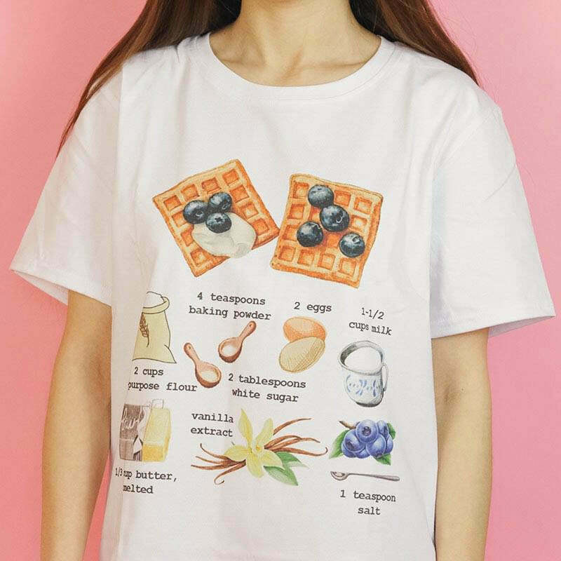 Trendy Belgian Waffles T-Shirt for Y2K Fashion Lovers - Cool Grunge & Bimbo Styles