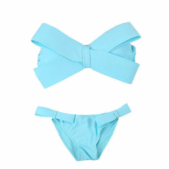 Trendy Bow Bandeau Bikini Set - Y2K Fashion for Hip Hop & Grunge Style Enthusiasts