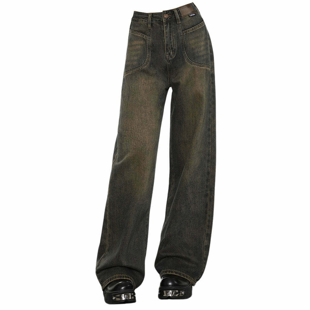 Trendy Brown Jeans for Y2K Fashion: Cyber, Punk, and Grunge Styles for a Retro Look