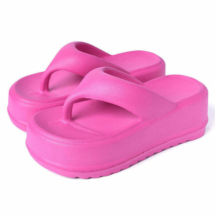 Trendy Bubble Gum Platform Sandals for Y2K Fashion Lovers - Perfect for Stylish Outfits