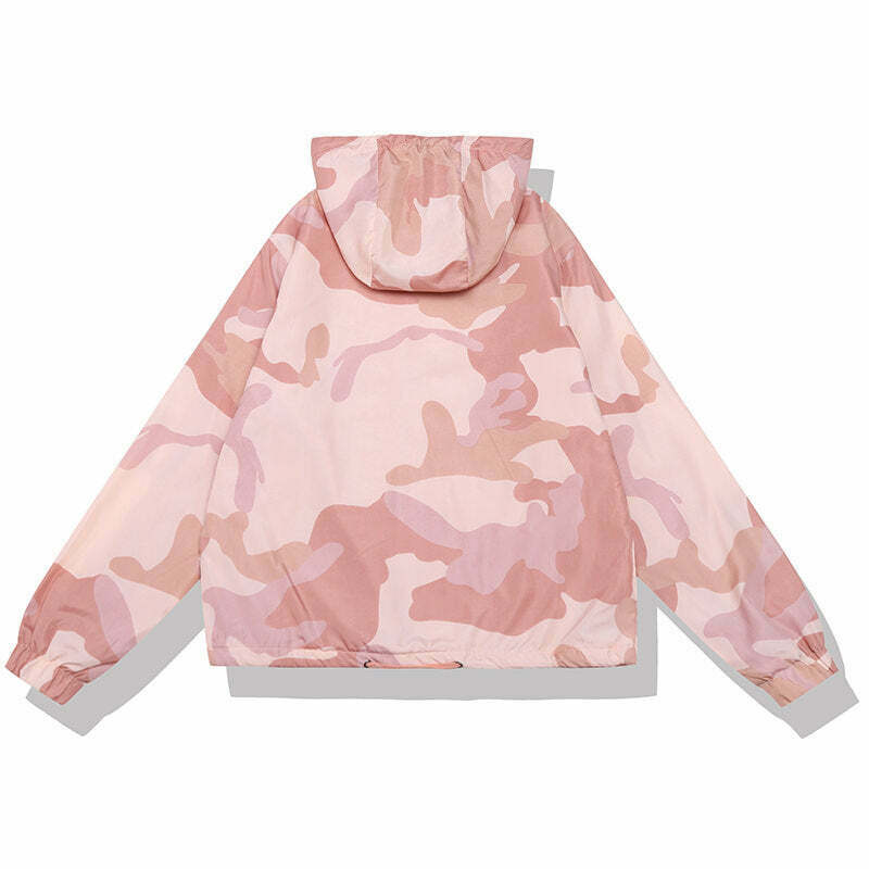 Trendy Candy Camo Jacket for Y2K Style - Baggy Camo Jacket for Ultimate Y2K Fashion