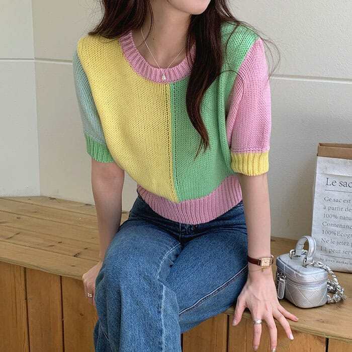 Trendy Candy Fairy Pastel Knit Top - Y2K Style Fashion for Unique Outfits & Accessories