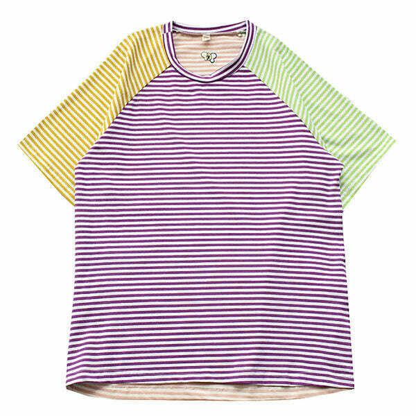 Trendy Candy Stripes Tee - Y2K Fashion Staple for Rave Outfits & Grunge Styles