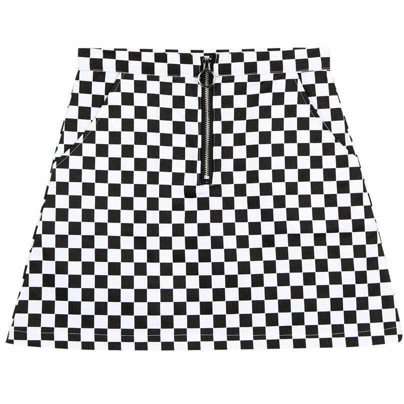 Trendy Checker Skirt for Y2K Fashion Lovers - Boho Style & Unique Outfits