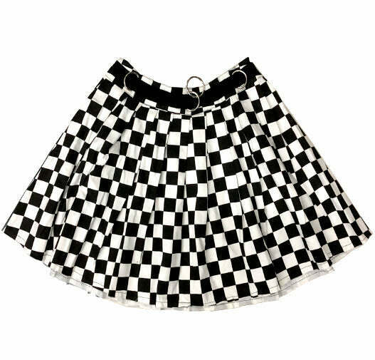 Trendy Checkered Mini Skirt for Women - Y2K Fashion Essential for Casual and Grunge Looks