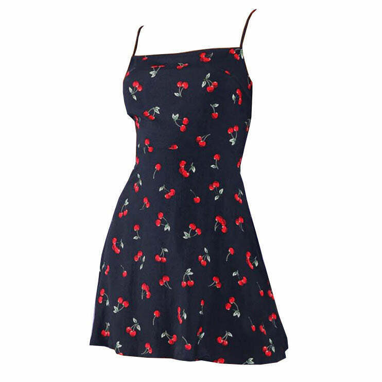 Trendy Cherry Mini Dress for Y2K Fashion Lovers - Perfect for Grunge and Indie Styles