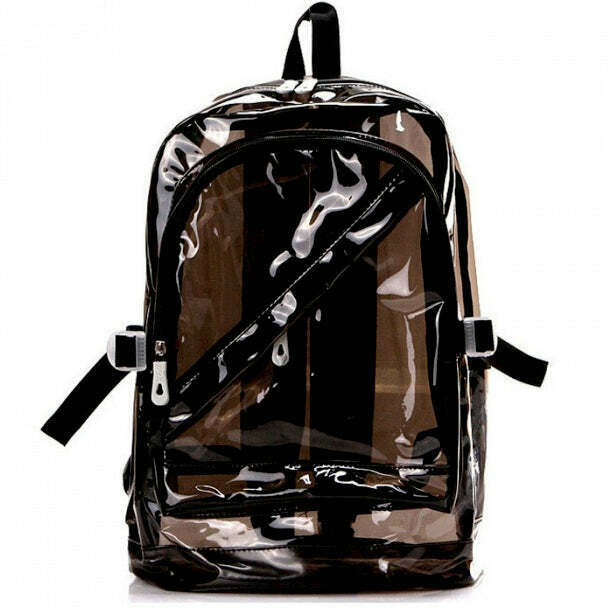 Trendy Clear Backpack for Y2K Fashion: Perfect for Grunge Style and Baggy Outfits