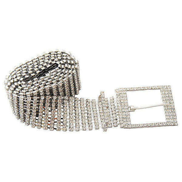 Trendy Crystal Chain Belt for Y2K Fashion - Perfect for Cyber Grunge and Retro Outfits