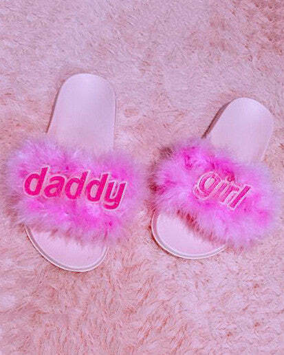 Trendy Daddy Girl Fur Sandals for Y2K Grunge Style - Perfect for Spring 90s Fashion Outfits