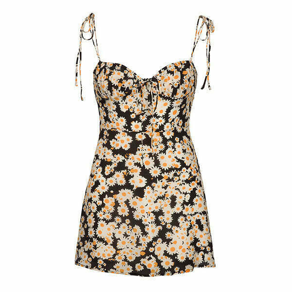 Trendy Daisy Strappy Dress - Y2K Fashion for a Chic 2000s Style Look