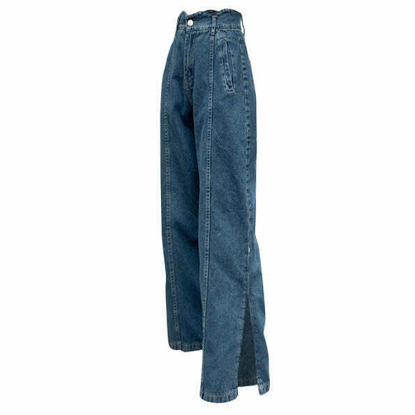 Trendy Dakota Slit Jeans for Y2K Fashion: Elevate Your Hip Hop Summer Outfits